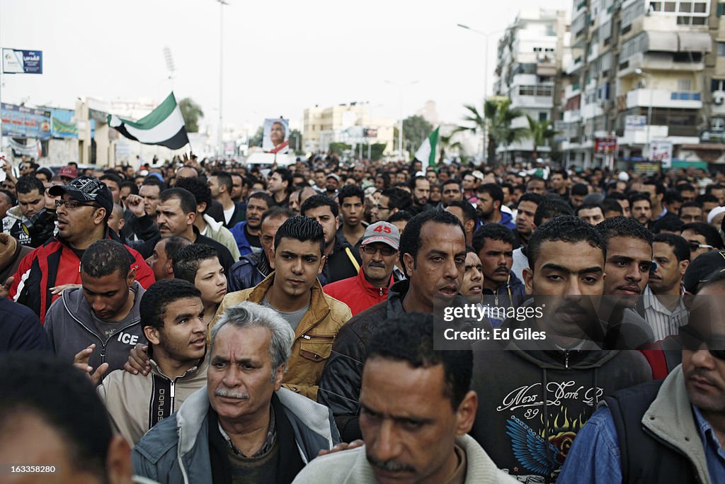 Funeral Of Protestor Killed During Demonstrations Between Protestors And Security Forces In Port Said