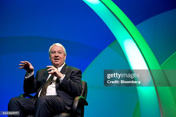 Michael Dolan, senior vice president of ExxonMobil Corp., speaks during the 2013 IHS CERAWeek conference in Houston, Texas, U.S., on Friday, March 8,...