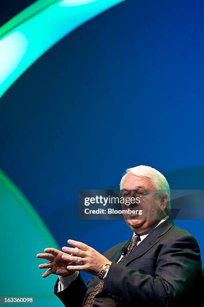 Michael Dolan, senior vice president of ExxonMobil Corp., speaks during the 2013 IHS CERAWeek conference in Houston, Texas, U.S., on Friday, March 8,...