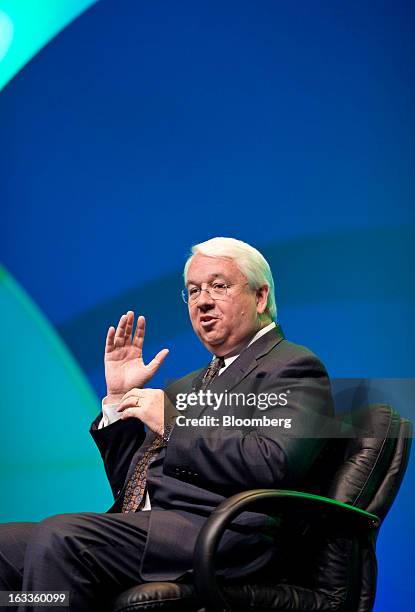 Michael Dolan, senior vice president of ExxonMobil Corp., speaks during the 2013 IHS CERAWeek conference in Houston, Texas, U.S., on Friday, March 8,...