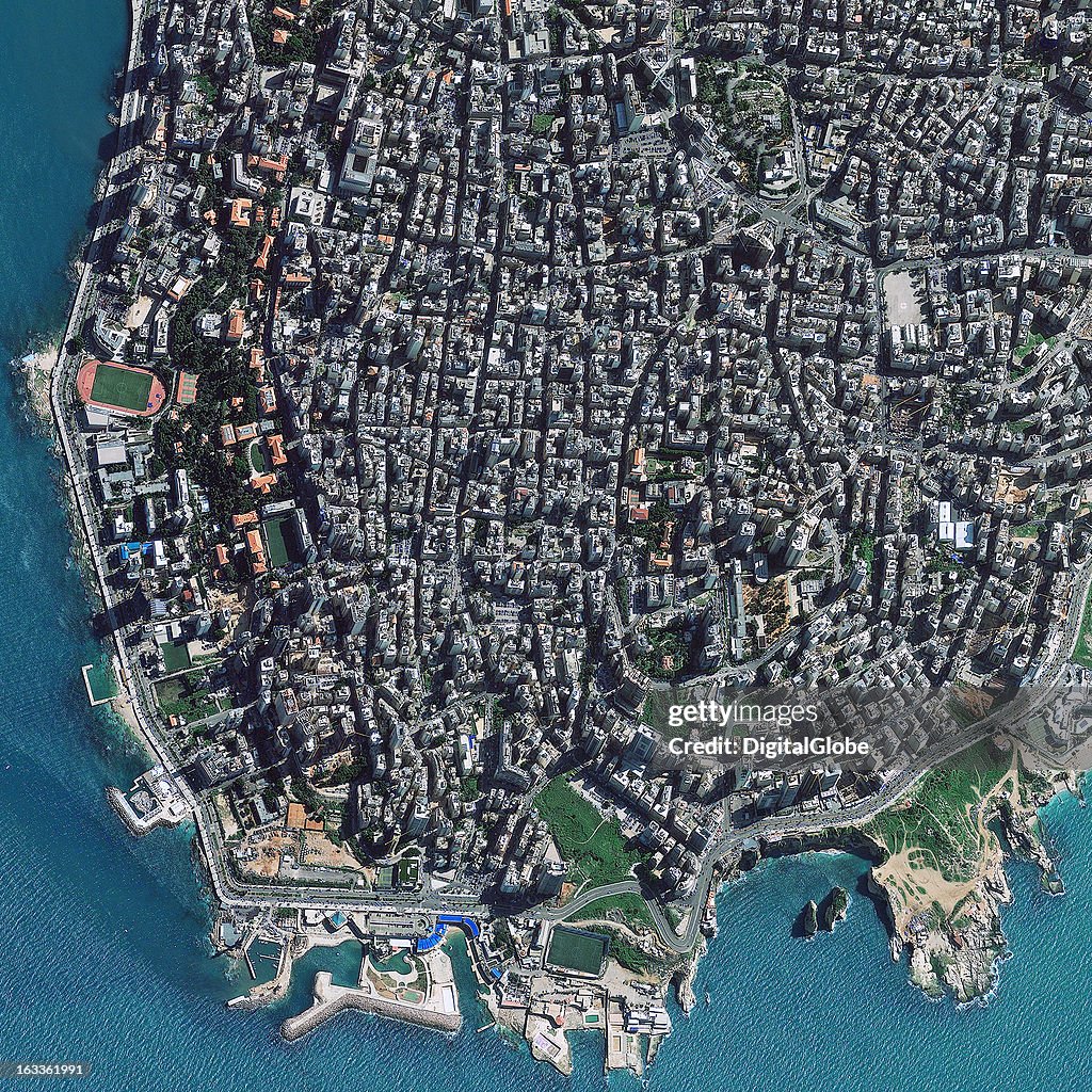 Satellite Image of Beirut, Lebanon