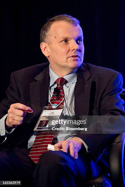 Jim Fowler, chief information officer of power generation services for General Electric Co. , speaks during the 2013 IHS CERAWeek conference in...