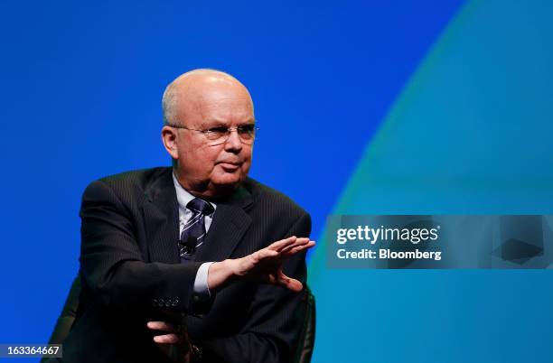 Michael Hayden, principal of the Chertoff Group and former director of the U.S. Central Intelligence Agency, speaks during the 2013 IHS CERAWeek...