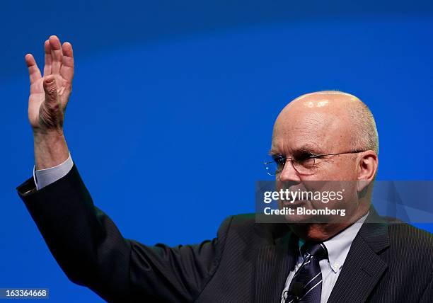 Michael Hayden, principal of the Chertoff Group and former director of the U.S. Central Intelligence Agency, speaks during the 2013 IHS CERAWeek...