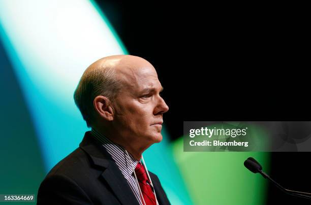 Scott Key, president and chief operating officer of IHS Cambridge Energy Research Associates Inc., speaks during the 2013 IHS CERAWeek conference in...