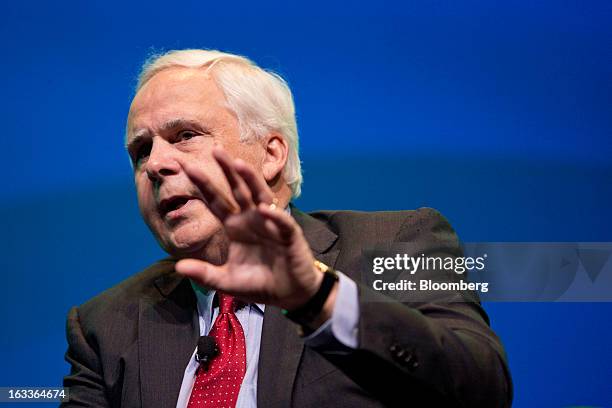 Frederick "Fred" Smith, president and chief executive officer of FedEx Corp., speaks during the 2013 IHS CERAWeek conference in Houston, Texas, U.S.,...