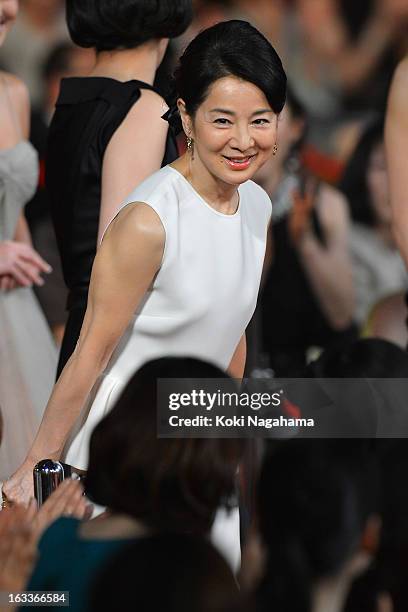 Actress Sayuri Yoshinaga attends the 36th Japan Academy Prize Award Ceremony at Grand Prince Hotel Shin Takanawa on March 8, 2013 in Tokyo, Japan.