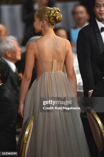 Actress Erika Sawajiri attends the 36th Japan Academy Prize Award Ceremony at Grand Prince Hotel Shin Takanawa on March 8, 2013 in Tokyo, Japan.