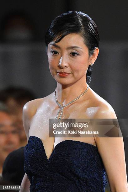 Actress Tamiyo Kusakari attends the 36th Japan Academy Prize Award Ceremony at Grand Prince Hotel Shin Takanawa on March 8, 2013 in Tokyo, Japan.