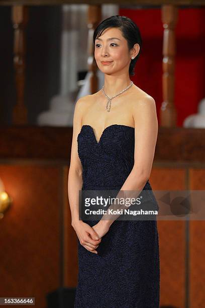 Actress Tamiyo Kusakari attends the 36th Japan Academy Prize Award Ceremony at Grand Prince Hotel Shin Takanawa on March 8, 2013 in Tokyo, Japan.