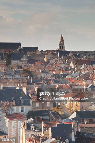 looking over the rooftops of poitiers. - poitiers stock pictures, royalty-free photos & images