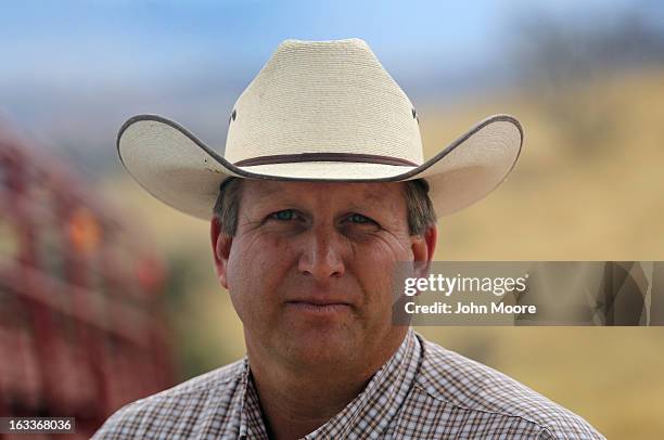 Cattle rancher Dan Bell stands at his ZZ Cattle Ranch along the U.S.-Mexico border on March 8, 2013 in Nogales, Arizona. Bell, a third generation...