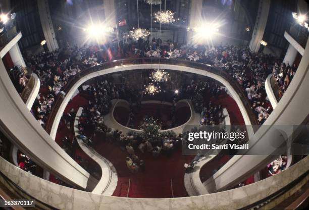 Lobby of the Metropolitan Opera House at the Opening Night on September 24, 1979 in New York, New York.