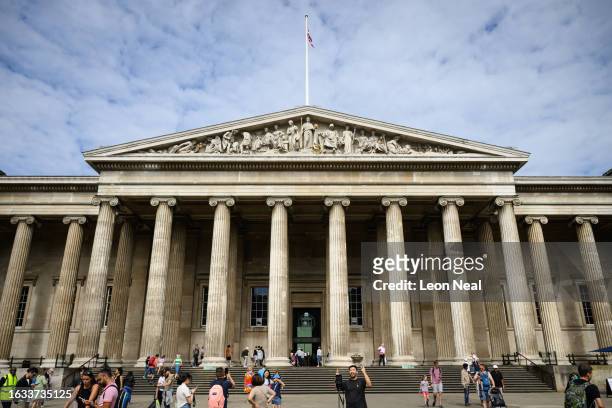 General view of the exterior of the British Museum on August 23, 2023 in London, England. British Museum officials launched an investigation into the...