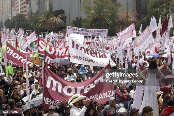 August 26 Mexico City, Mexico: Attendees at the Informative Assembly of the candidate for the Coordination for the Defense of Transformation by the...