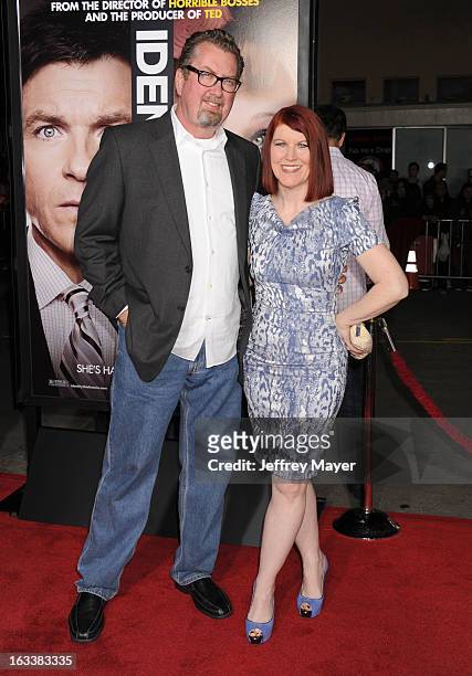 Chris Haston and Kate Flannery arrive at the 'Identity Thief' Los Angeles premiere at Mann Village Theatre on February 4, 2013 in Westwood,...