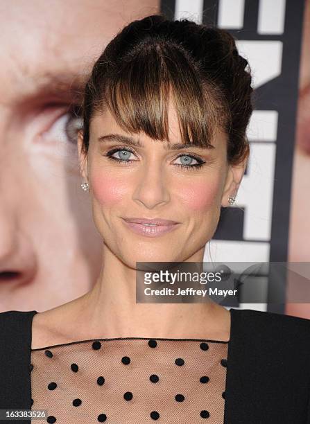 Amanda Peet arrives at the 'Identity Thief' Los Angeles premiere at Mann Village Theatre on February 4, 2013 in Westwood, California.