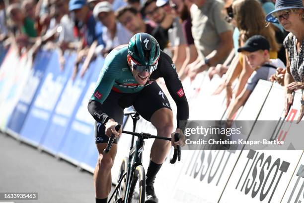 Sam Bennett of Ireland and Team BORA - hansgrohe sprints during the 38th Deutschland Tour 2023, Prologue a 2.3km individual time trial stage from...