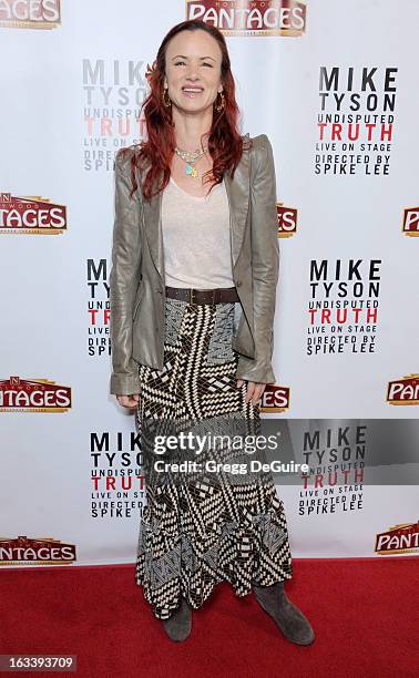 Actress Juliette Lewis arrives at the Los Angeles opening night of "Mike Tyson - Undisputed Truth" at the Pantages Theatre on March 8, 2013 in...