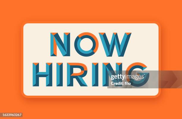 now hiring employment job sign - job listing stock illustrations