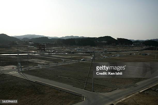 General view of the coastal town of Minamisanriku, that was 95 percent destroyed by the tsunami that followed the 2011 9.0 magnitude earthquake,...