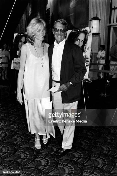 Brenda Siemer Scheider and Roy Scheider attend an afterparty, following the local premiere of "My Best Friend's Wedding," at the Plaza Hotel in New...