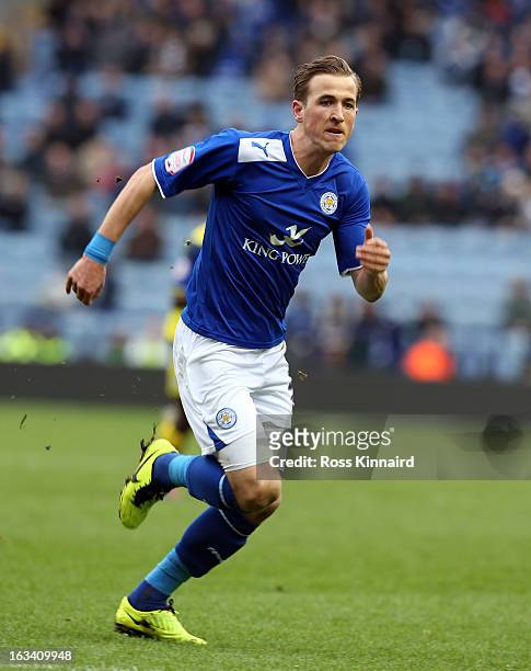 Harry Kane of Leicester during the npower Championship match between Leicester City and Sheffield Wednesday at The King Power Stadium on March 9,...