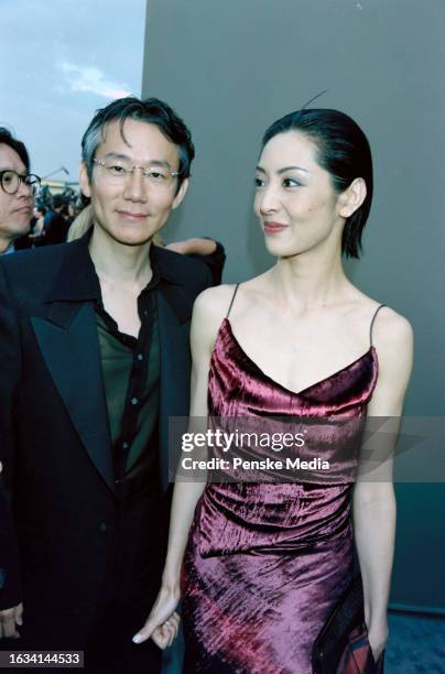 Masayuki Suo and Tamiyo Kusakari attend the AIDS Project Los Angeles Fashion Benefit Gala at Barker Hangar in Santa Monica, California, on May 6,...