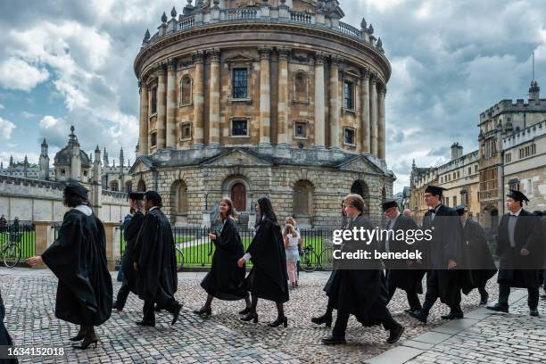 oxford university england uk graduation ceremony - oxford stock pictures, royalty-free photos & images