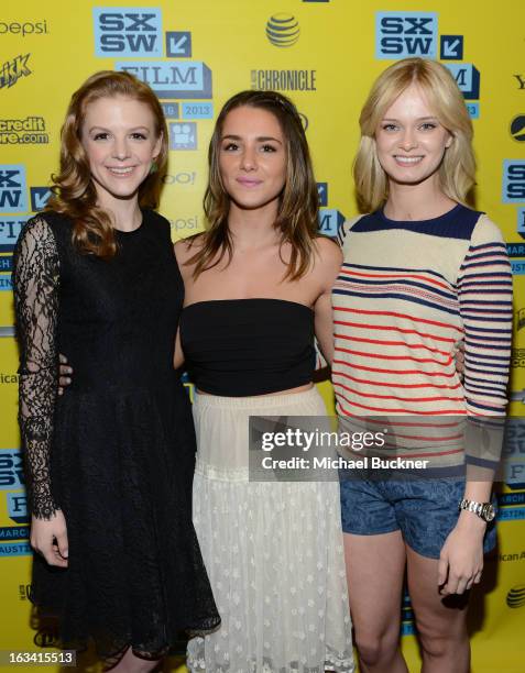 Actress Ashley Bell, actress Addison Timlin and actress Sara Paxton attend the photo op for "The Bounceback" during the 2013 SXSW Music, Film +...