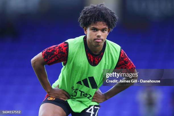 Shola Shoretire of Manchester United during the EFL Papa John's Trophy group stage match between Stockport County and Manchester United U21 at...