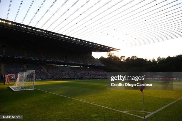 General view inside the stadium prior to the UEFA Champions League - Play-Off First Leg match between Sporting Braga and Panathinaikos at Estadio...