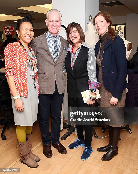 Director of Parsons Scholars, Nadia Williams, Tim Gunn, Kay Unger and Dean of Parsons School of Art, Media, and Technology, Anne Gaines visit the...