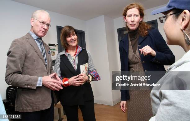 Tim Gunn, Kay Unger and Dean of Parsons School of Art, Media, and Technology, Anne Gaines visit the Parsons Scholar Program at Parsons The New School...