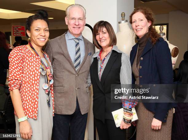 Director of Parsons Scholars, Nadia Williams, Tim Gunn, Kay Unger and Dean of Parsons School of Art, Media, and Technology, Anne Gaines visit the...