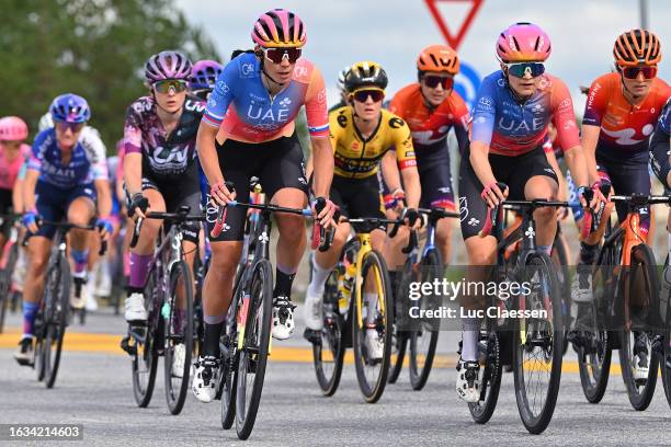 Eugenia Bujak of Slovenia and Olivia Baril of Canada and UAE Team Adq competes during the 9th Tour of Scandinavia 2023 - Battle Of The North, Stage 1...