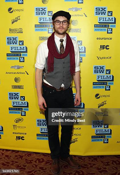 Actor Tobias Segal poses in the greenroom at the screening of "This Is Where We Live" during the 2013 SXSW Music, Film + Interactive Festival at...