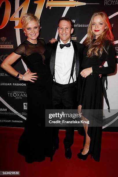 Barbara Sturm, Adam Waldman and Charlotte Sturm attend the Barbara Sturm Celebrates Bond Birthday Party at the Casino Royal on March 09, 2013 in...