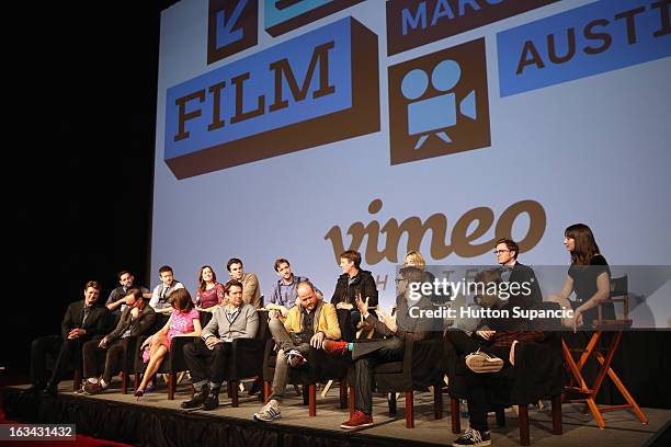 Filmmaker Daniel Kaminsky, actors Joshua Zar, Emma Bates, Nick Kocher, Brian McElhaney, Spencer Treat Clark, Ashley Johnson, Tom Lenk and Jillian...