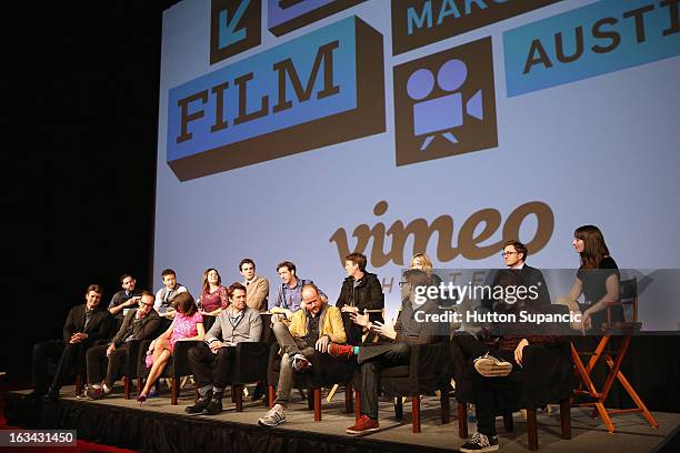 Filmmaker Daniel Kaminsky, actors Joshua Zar, Emma Bates, Nick Kocher, Brian McElhaney, Spencer Treat Clark, Ashley Johnson, Tom Lenk and Jillian...