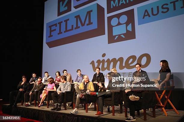 Filmmaker Daniel Kaminsky, actors Joshua Zar, Emma Bates, Nick Kocher, Brian McElhaney, Spencer Treat Clark, Ashley Johnson, Tom Lenk and Jillian...