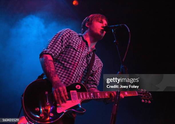 Brian Fallon of The Gaslight Anthem performs in concert at Egyptian Room at Old National Centre on March 2, 2013 in Indianapolis, Indiana.