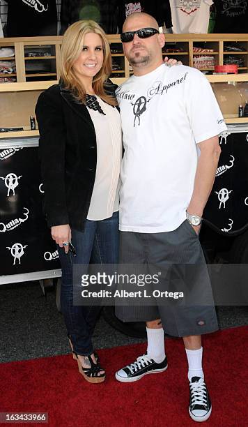 Personalities Brandi Passante and Jarrod Schulz attend the "Storage Wars" Cast Store Opening held at Now & Then Second Hand Store on March 9, 2013 in...