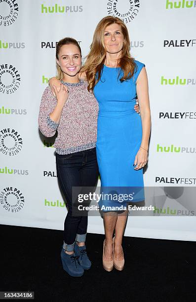 Actresses Hayden Panettiere and Connie Britton arrive at the 30th Annual PaleyFest: The William S. Paley Television Festival featuring "Nashville" at...
