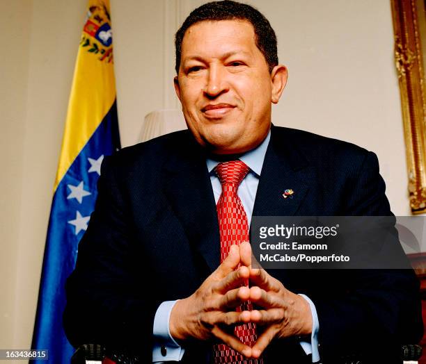 Portrait of Venezuelan President Hugo Chavez , Venezuela, circa 2008.