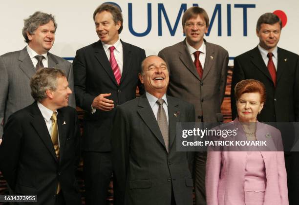 Secretary General Jaap de Hoop Scheffer, French President Jacques Chirac, Latvia's President Vaira Vike-Freiberga, , Iceland's Prime Minister David...