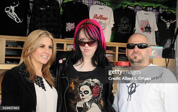 Personalities Brandi Passante, Constance Hall and Jarrod Schulz attend the "Storage Wars" Cast Store Opening held at Now & Then Second Hand Store on...