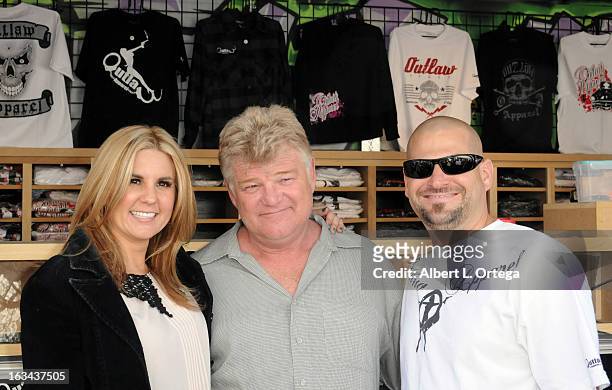 Personalities Brandi Passante, Dan Dotson and Jarrod Schulz attend the "Storage Wars" Cast Store Opening held at Now & Then Second Hand Store on...