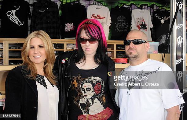 Personalities Brandi Passante, Constance Hall and Jarrod Schulz attend the "Storage Wars" Cast Store Opening held at Now & Then Second Hand Store on...