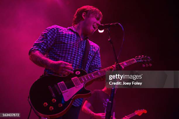 Brian Fallon of The Gaslight Anthem performs in concert at Egyptian Room at Old National Centre on March 2, 2013 in Indianapolis, Indiana.